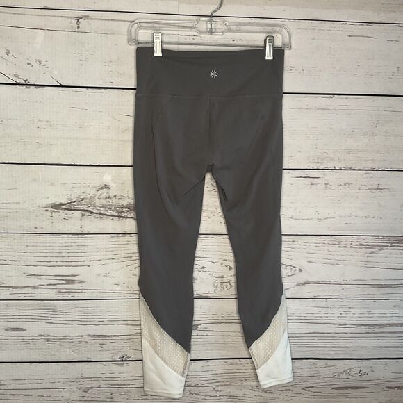 Athleta Salutation 7/8 Tight Colorblock Leggings Women's Size Small S Gray White - Picture 5 of 9
